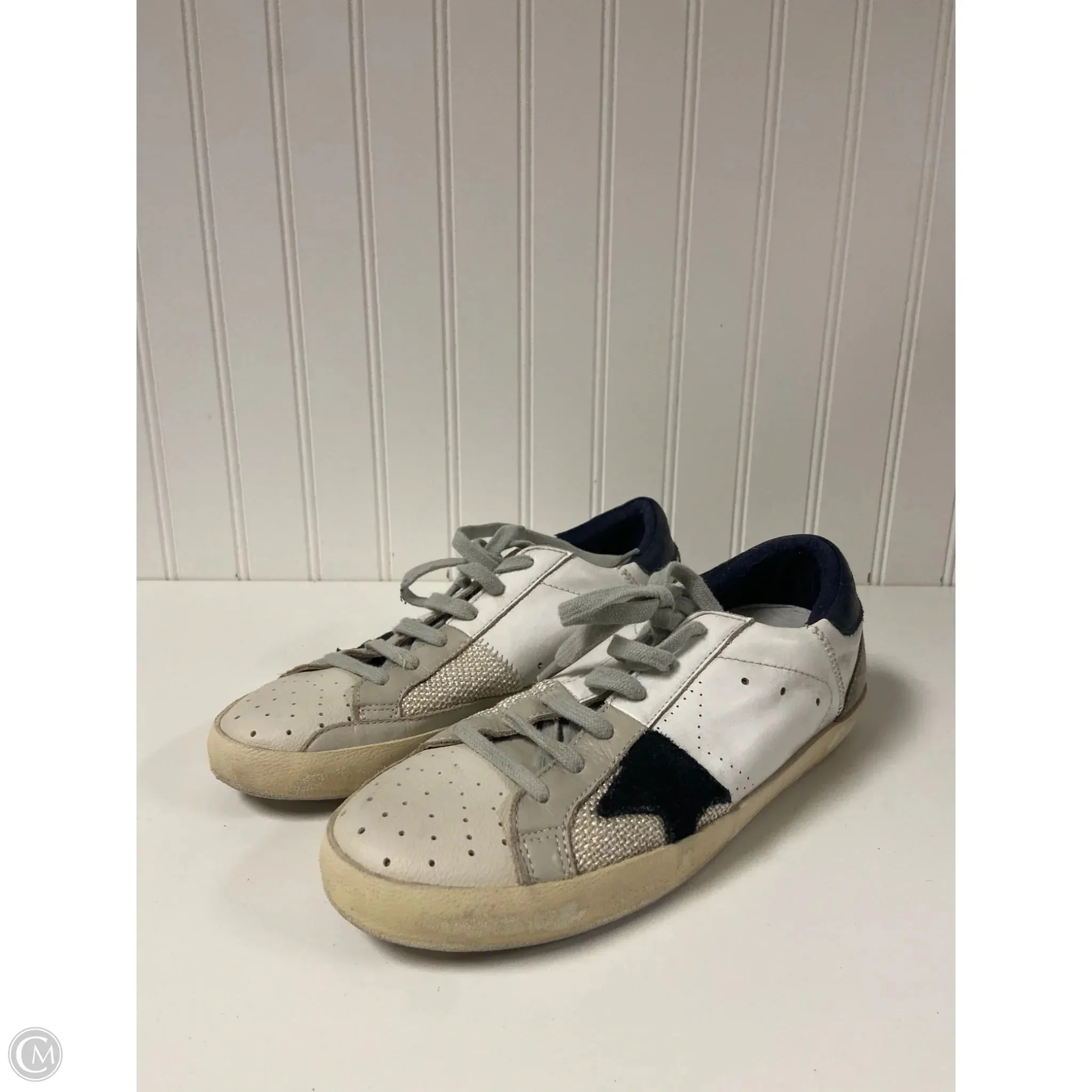 Shoes Luxury Designer By Golden Goose In Taupe, Size: 8.5 or 39 Padded Tongue Anatomical Toe Shape