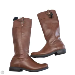 Boots Knee Flats By Tommy Hilfiger In Brown, Size: 7.5 Shock   Absorbing Midsole Durable Shell Rainy Day Commuter