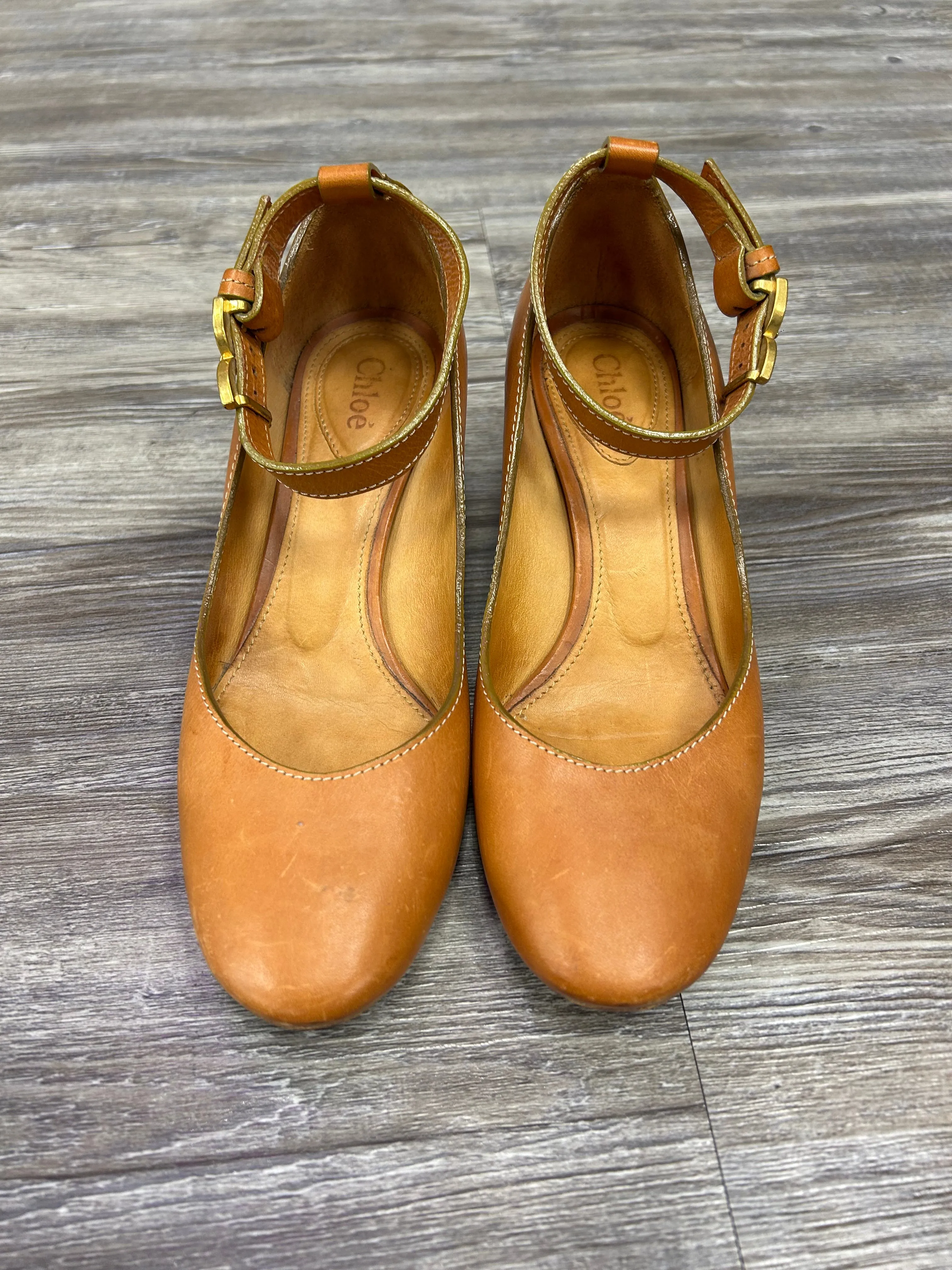 Comfort Padding Shoes Luxury Designer By Chloe In Brown, Size:7