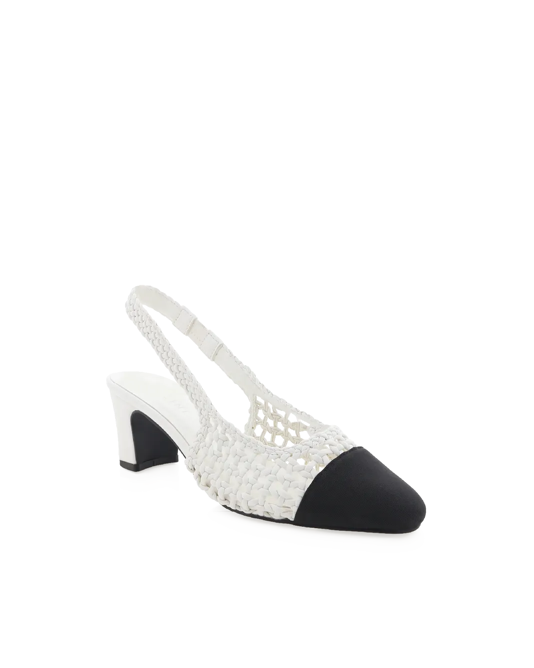 Pointed Heels Must Have FLORIS - WHITE-BLACK GROSGRAIN