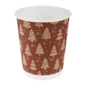 Fiesta Recyclable Festive Double Wall Hot Cups 8oz (Pack of 500)