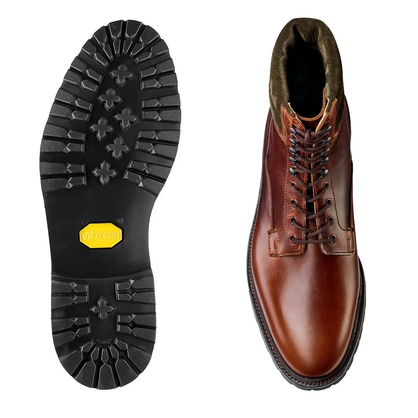 Party Goer Quality craftsmanship Ross Chocolate Hurricane Hide & Earth Green Suede Collar