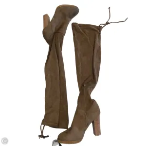 Boots Knee Heels By Wild Diva In Brown, Size: 8 Feather Light Cold Weather Commuter