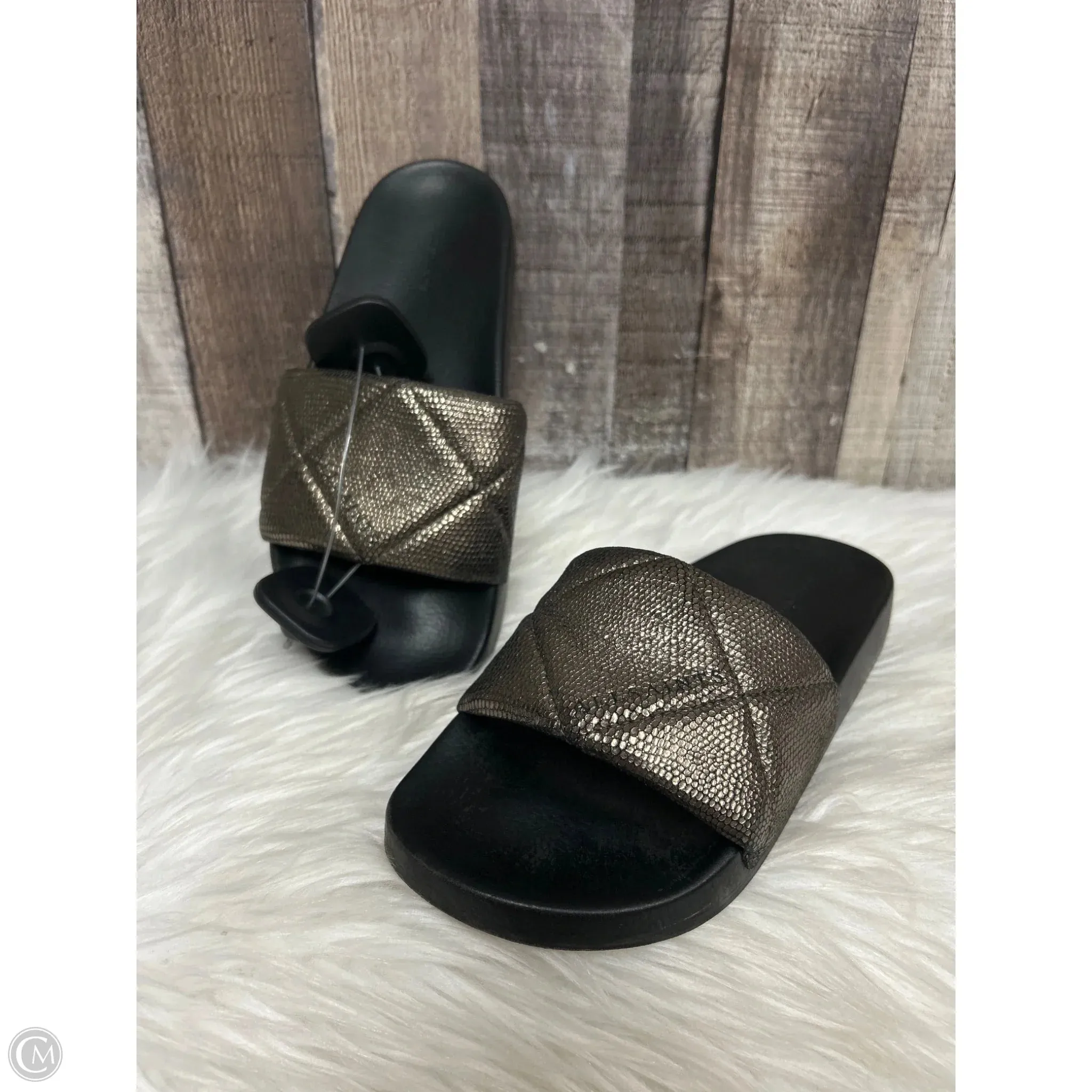 Sandals Designer By All Saints In Bronze, Size: 9 Arch Support Standing Workers