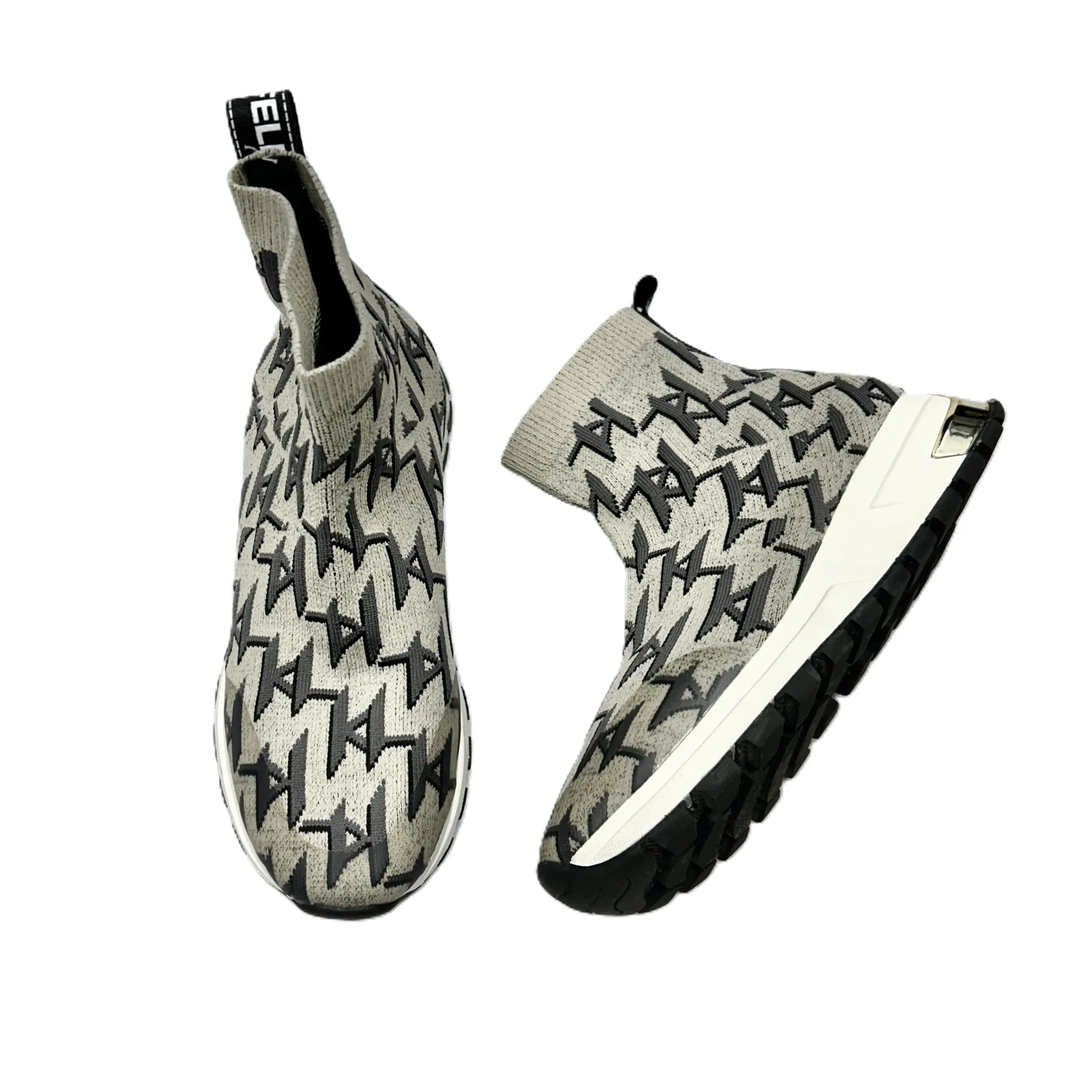 Peace Mood Shoes Designer By Karl Lagerfeld In Grey & Tan, Size: 6.5