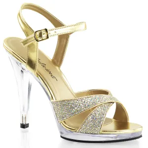 FLAIR-419(G) Fabulicious 4 1/2" Flair Gold Glitter Sexy Shoes (High Heels)