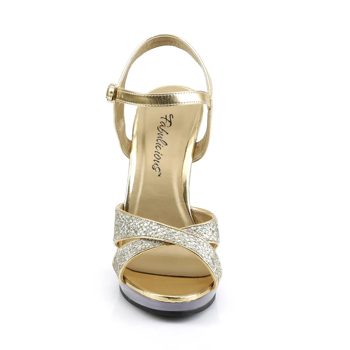 FLAIR-419(G) Fabulicious 4 1/2" Flair Gold Glitter Sexy Shoes (High Heels)