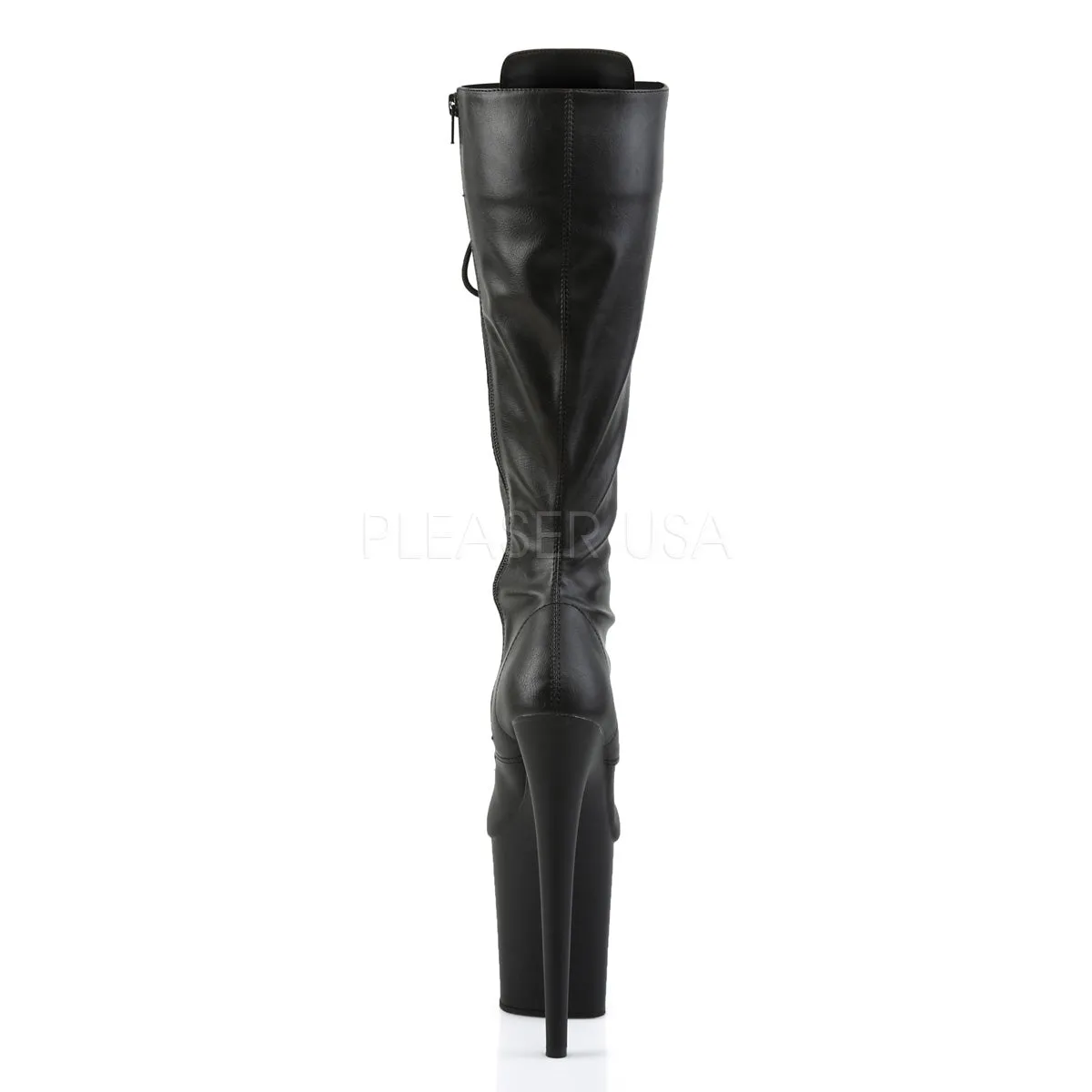 Flamingo 2023 Black Matte 8" Heel Front Lace Knee Boot