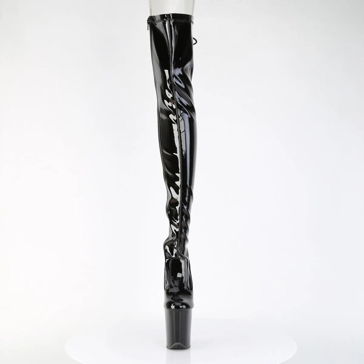 FLAMINGO-3850 Pleaser Black Patent Sexy Platform Shoes (Pole Dancing Heels)