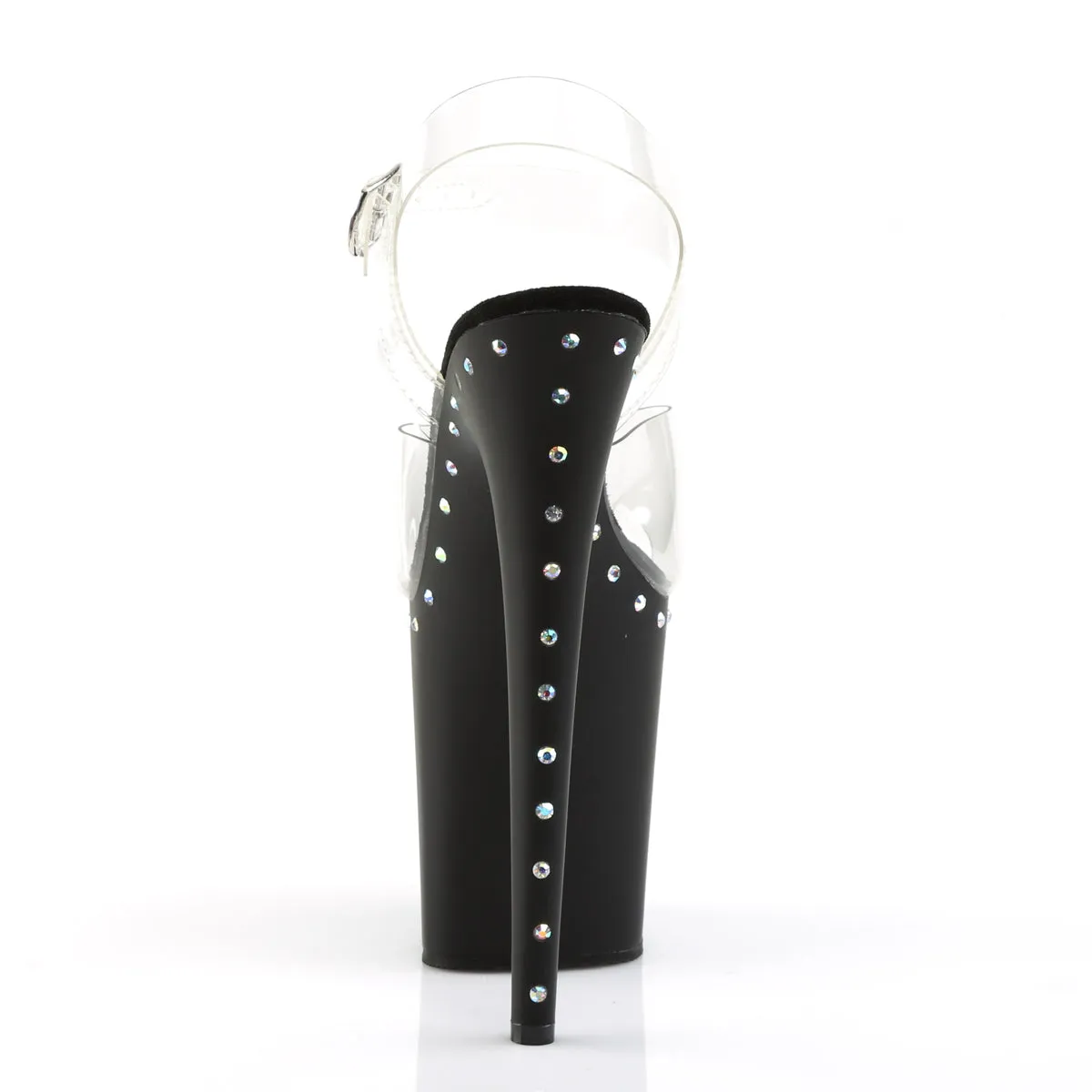FLAMINGO-808ABLS Pleaser Clear/Black Sexy Platform Shoes (Pole Dancing Heels)