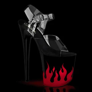 FLAMINGO-808NLFL Flickering Flame Light Up Platform Stripper Shoe