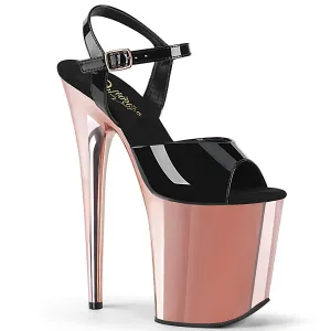 FLAMINGO-809 Pleaser Black/Rose Gold Chrome Sexy Platform Shoes (Pole Dancing Heels)