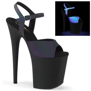 FLAMINGO-809REFL Pleaser Green Multi Reflective Sexy Platform Shoes (Pole Dancing Heels)
