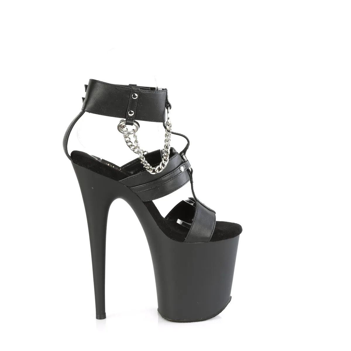 FLAMINGO-861 Pleaser Black Faux Leather Sexy Platform Shoes (Pole Dancing Heels)