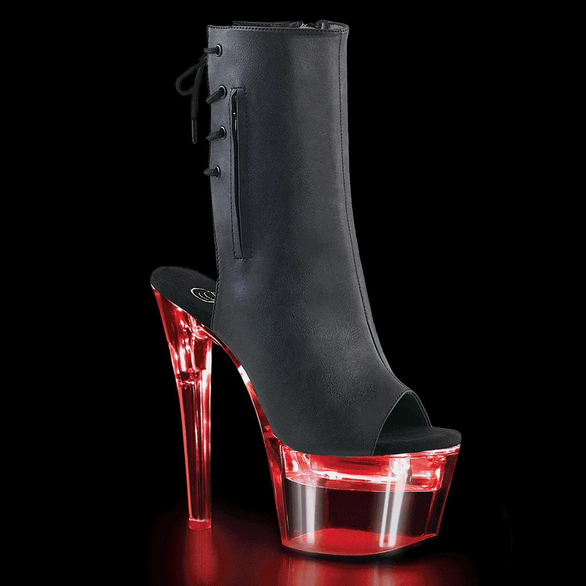 FLASHDANCE-1018-7 Pleaser Shoes Light Up Platform Ankle High Stripper Boots