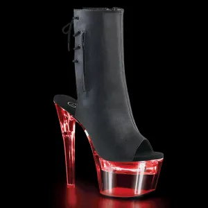 FLASHDANCE-1018-7 Pleaser Shoes Light Up Platform Ankle High Stripper Boots