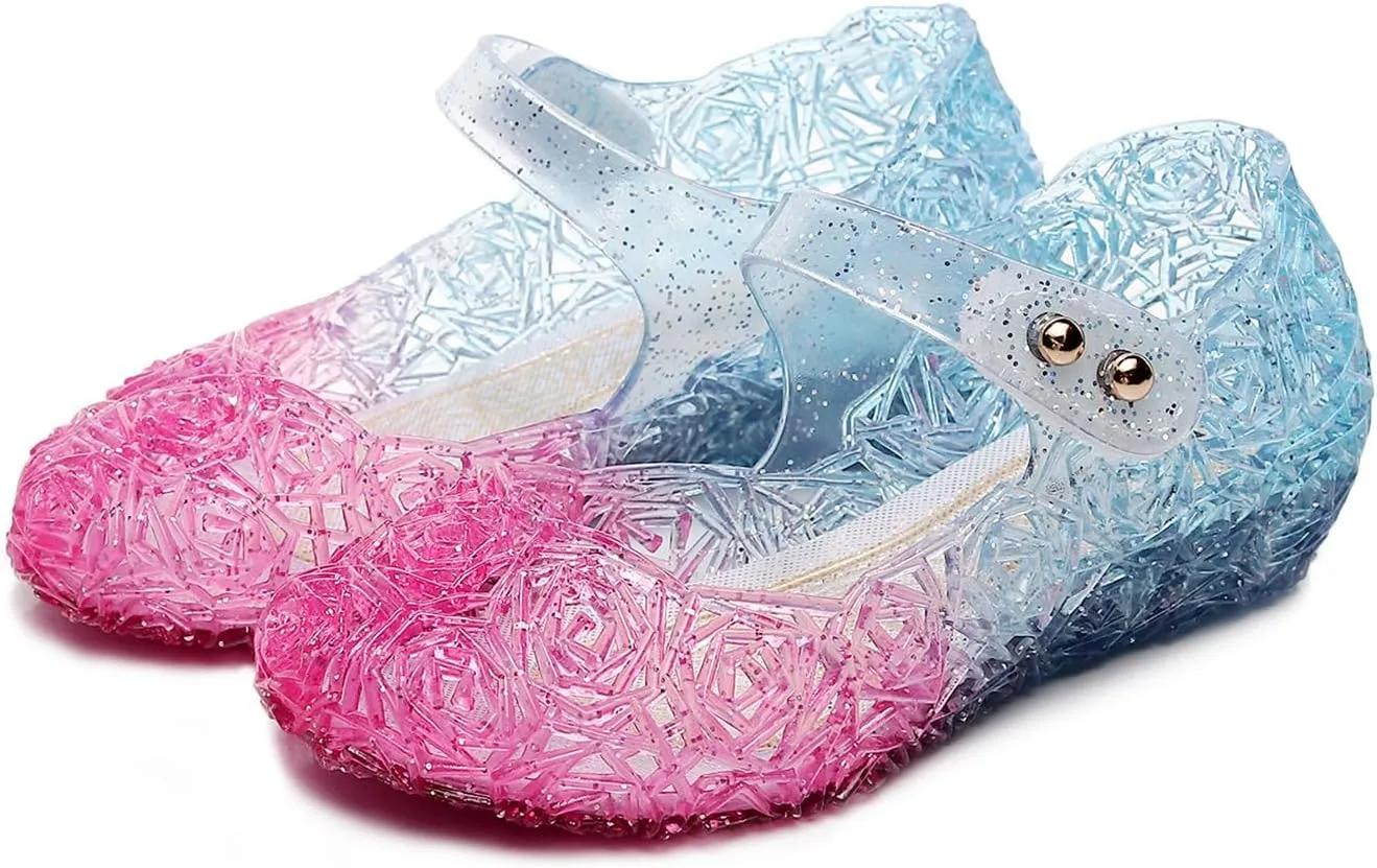 Flats Mary Jane Dance Party Cosplay Shoes, Snow Queen Princess Sandals for Little GirlsToddler, Birthday, Christmas