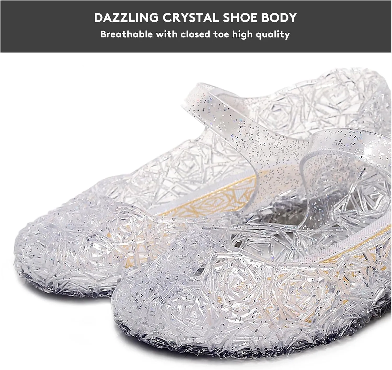 Flats Mary Jane Dance Party Cosplay Shoes, Snow Queen Princess Sandals for Little GirlsToddler, Birthday, Christmas