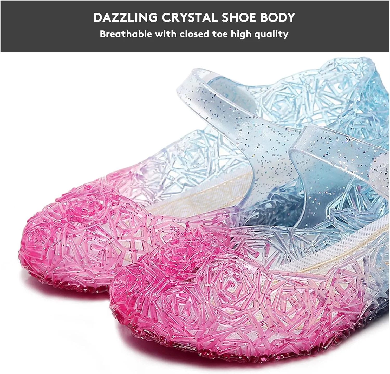 Flats Mary Jane Dance Party Cosplay Shoes, Snow Queen Princess Sandals for Little GirlsToddler, Birthday, Christmas
