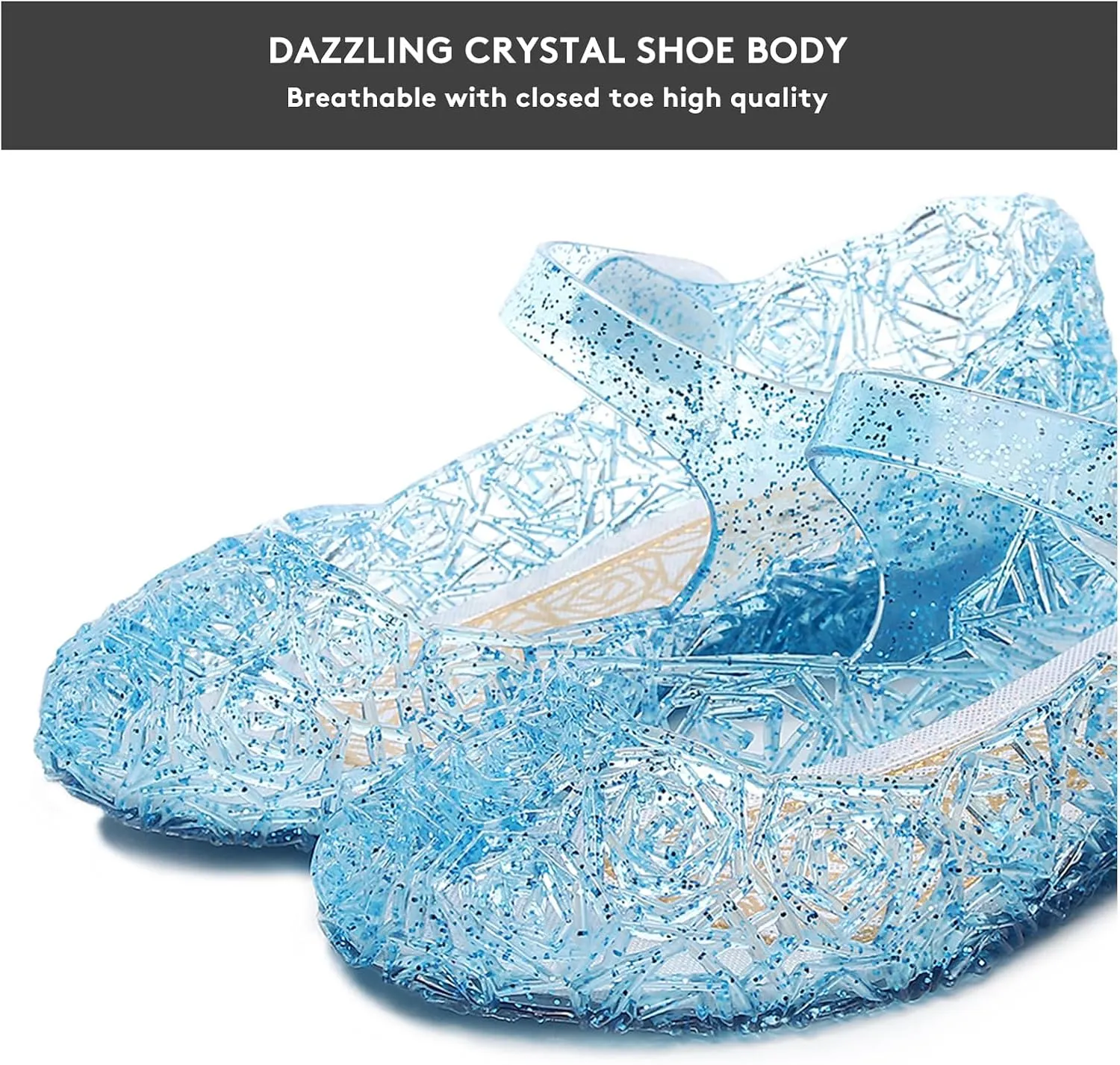 Flats Mary Jane Dance Party Cosplay Shoes, Snow Queen Princess Sandals for Little GirlsToddler, Birthday, Christmas