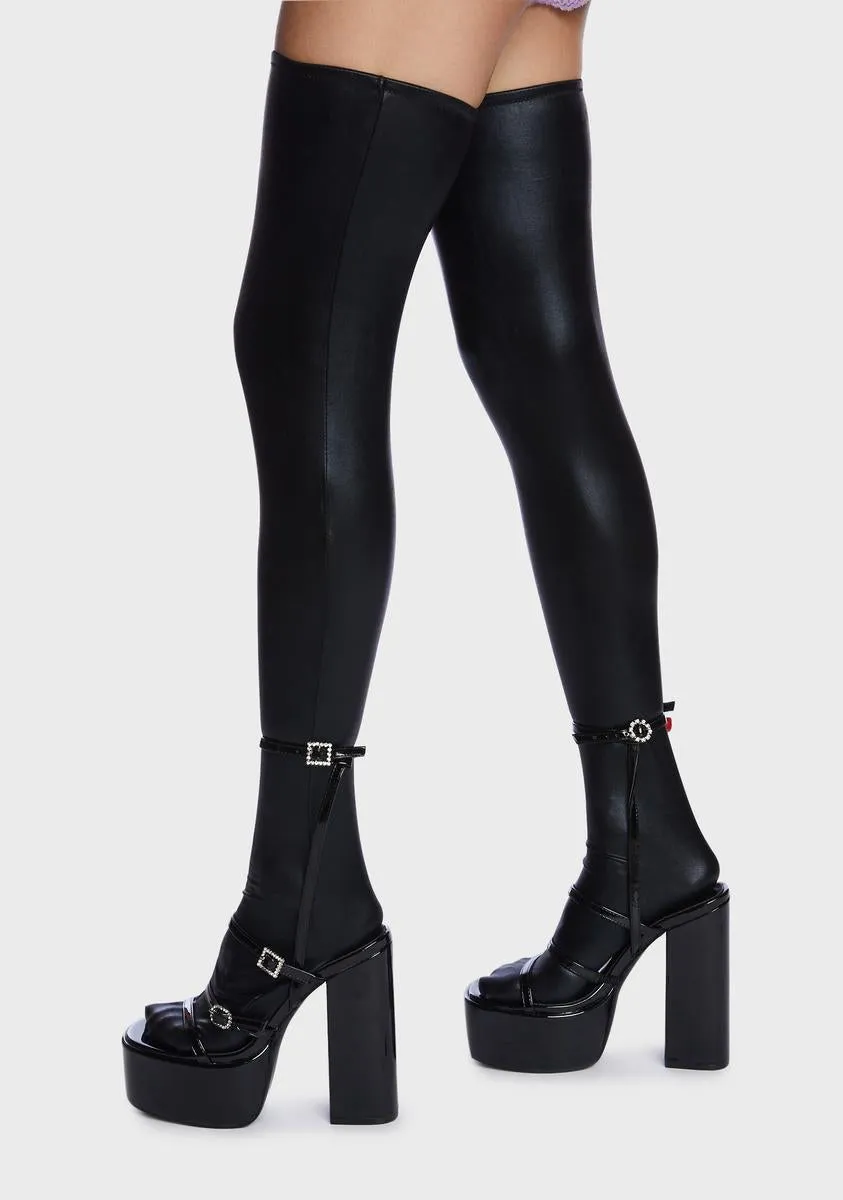 Flawless Platform Sandals - Black