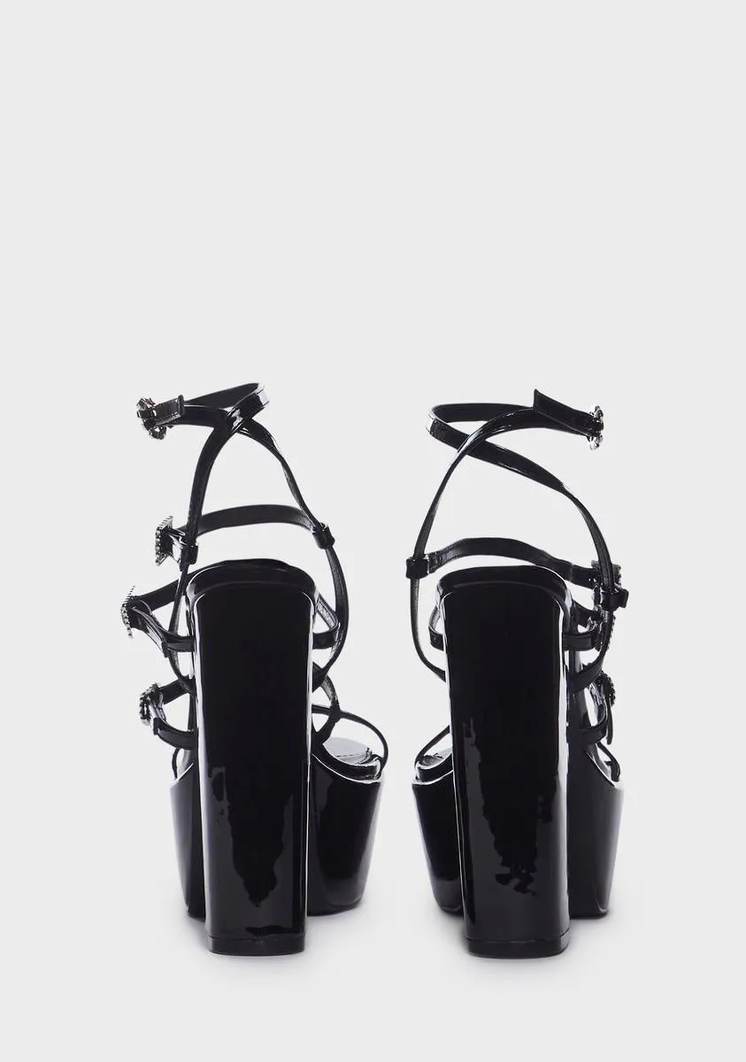 Flawless Platform Sandals - Black