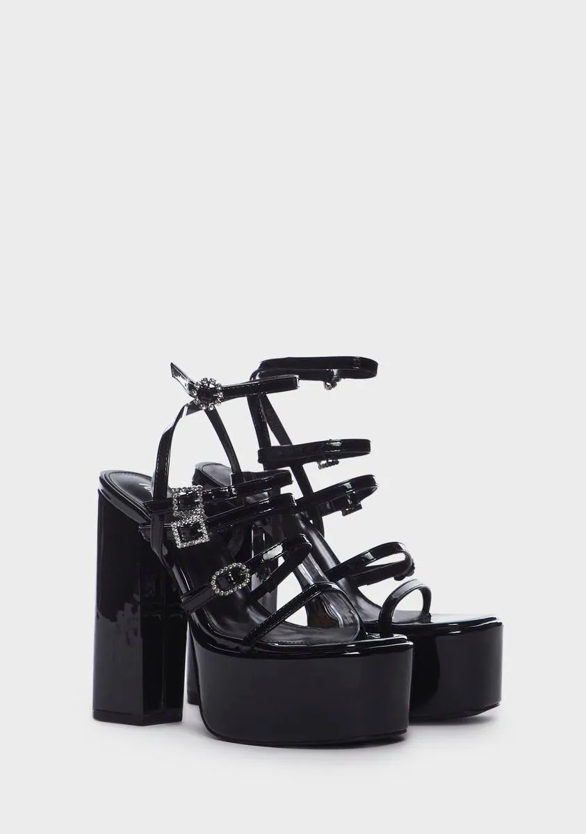 Flawless Platform Sandals - Black