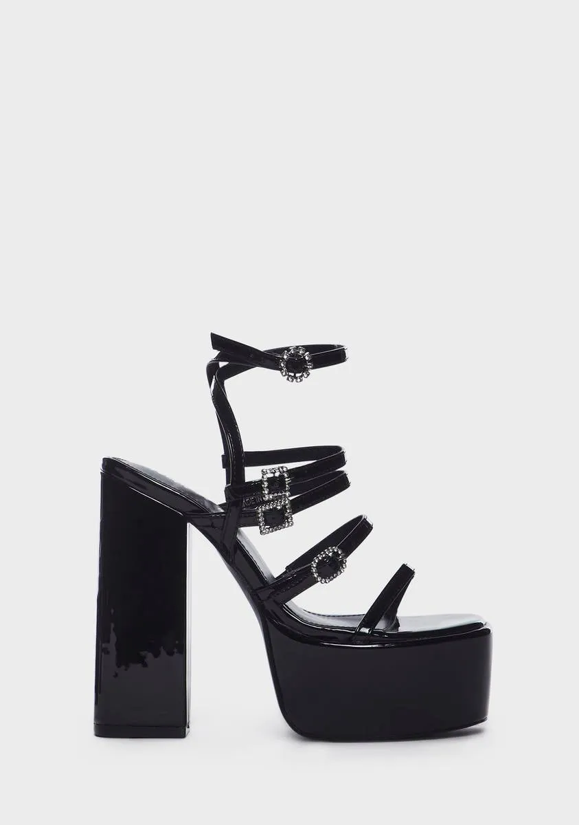 Flawless Platform Sandals - Black