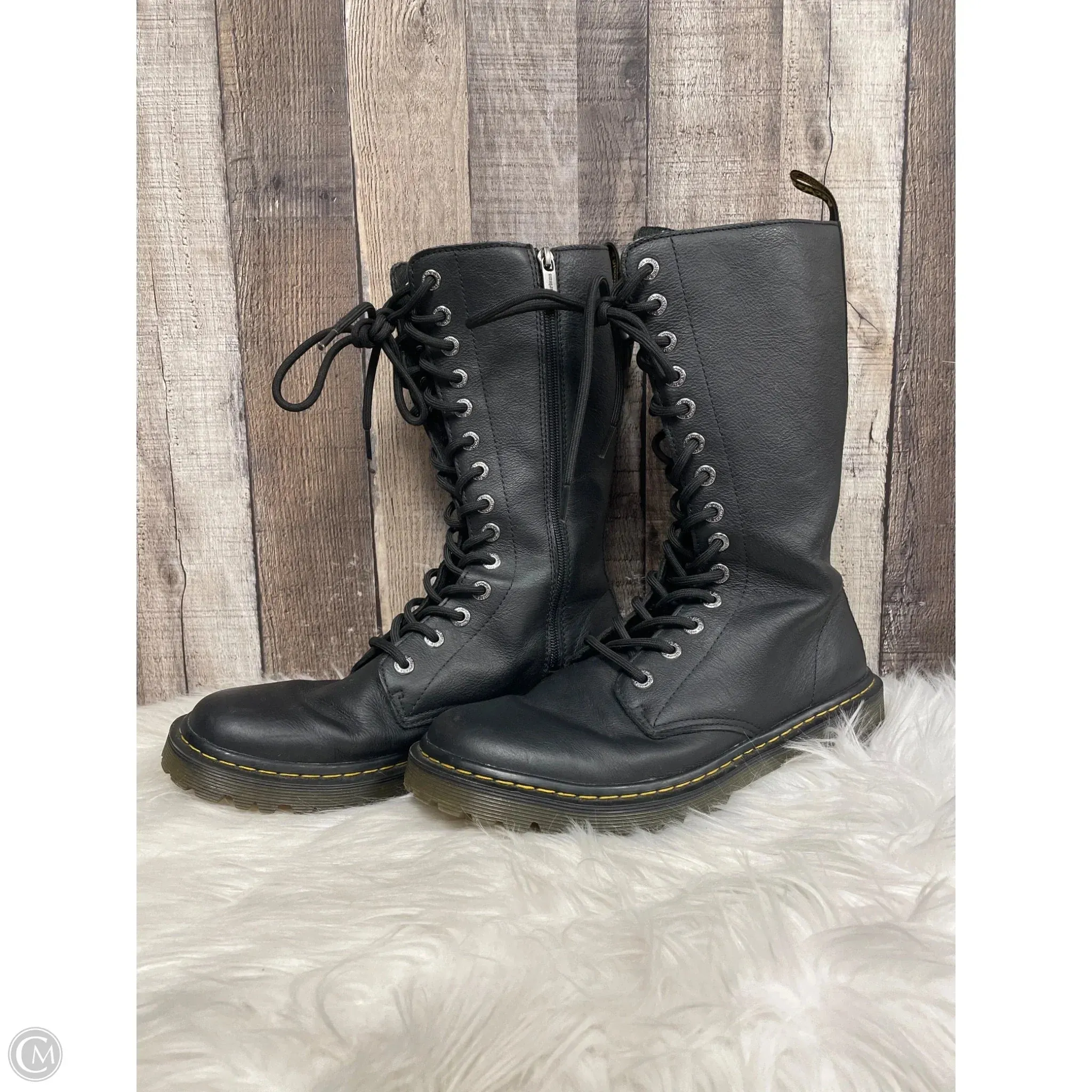 Easy Match Boots Knee Flats By Dr Martens In Black, Size: 10