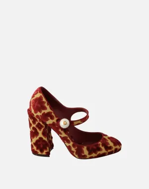 Floral Brocade Mary Janes Sandals