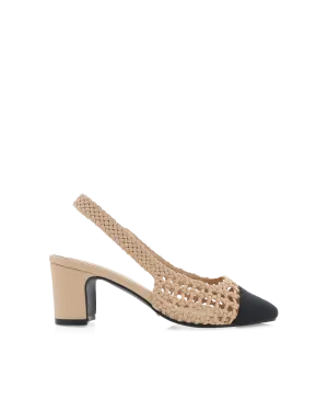 Glam Spark Glam Heels FLORIS - NOUGAT-BLACK GROSGRAIN