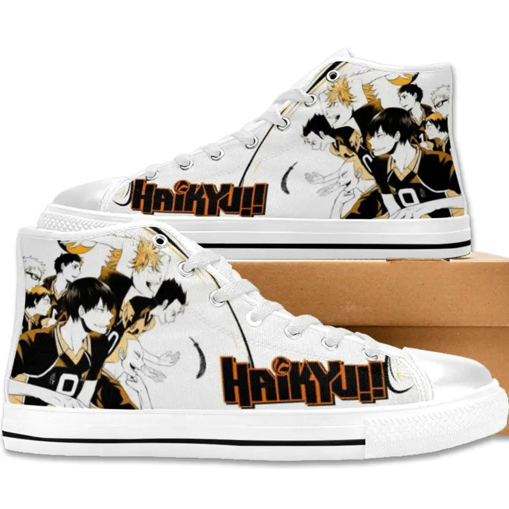 Fly High Haikyuu Hinata Voly Anime Shoes High Top Sneakers for Kids and Adults