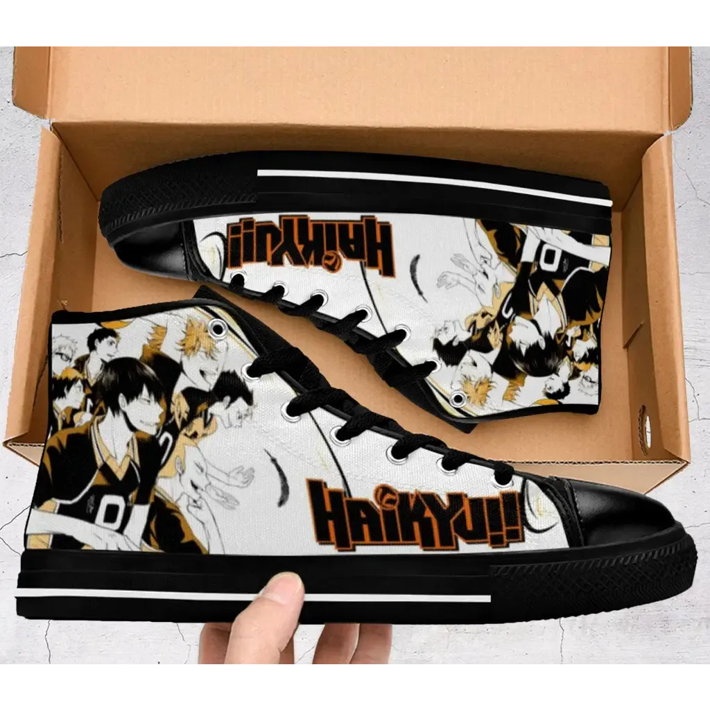 Fly High Haikyuu Hinata Voly Anime Shoes High Top Sneakers for Kids and Adults