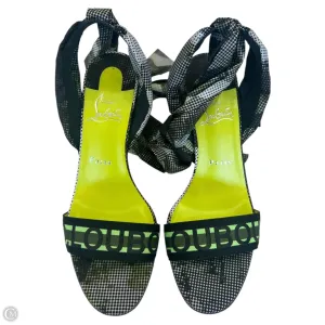 Easy Fasten System Shoes Luxury Designer By Christian Louboutin In Black & Green, Size: 8.5