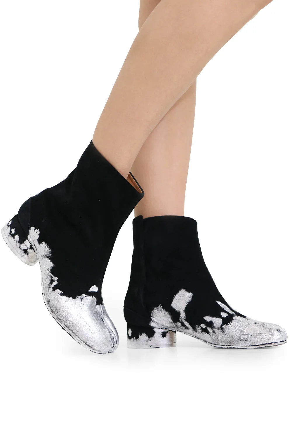 FOIL SPLATTER TABI BOOT SILVER