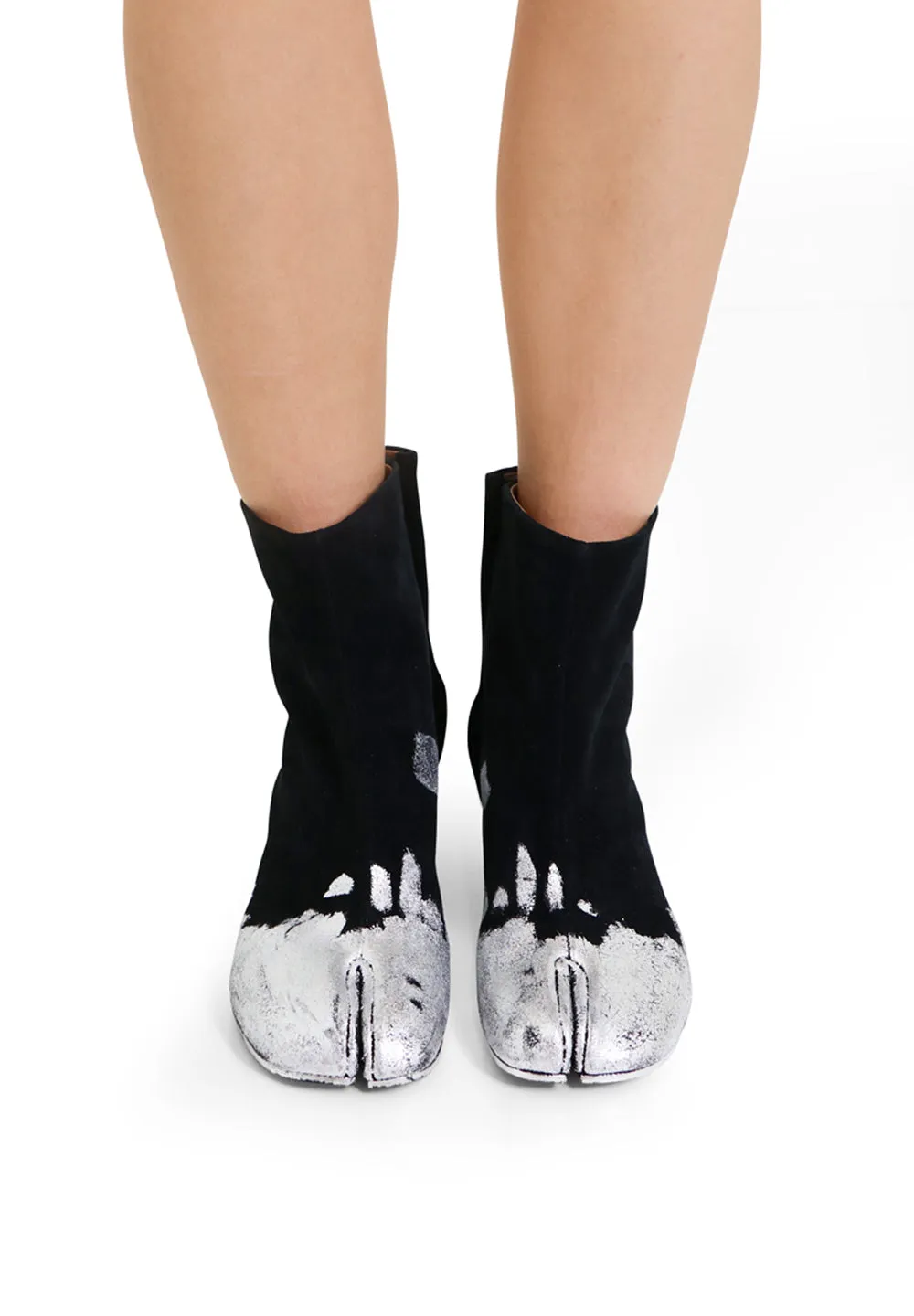 FOIL SPLATTER TABI BOOT SILVER