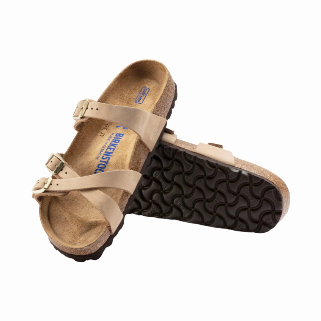 Simple Lifestyle Slides Women's Franca Soft Footbed (Nubuck Leather) - Sandcastle