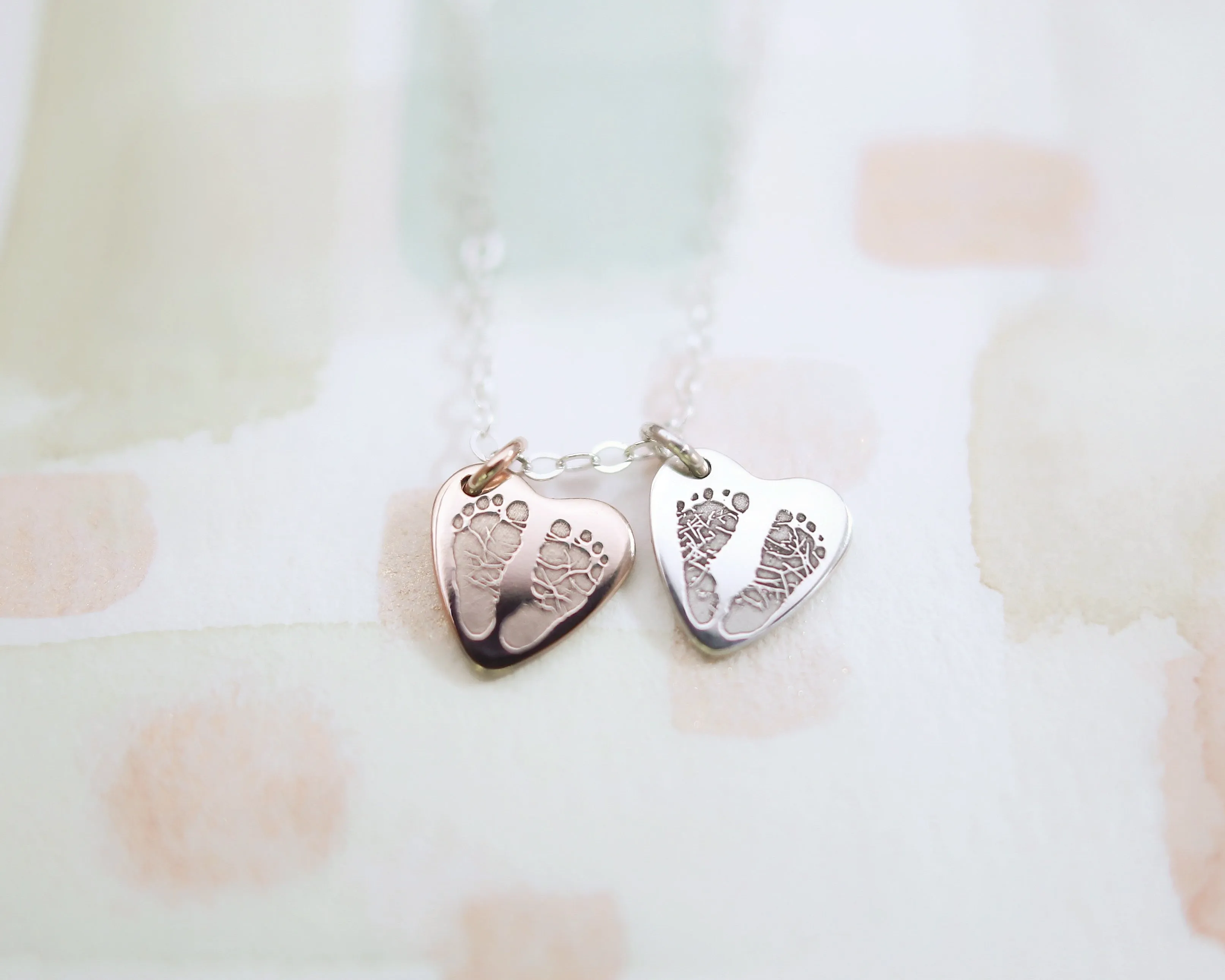 Footprint Heart Engraved
