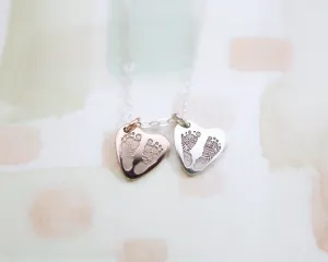Footprint Heart Engraved