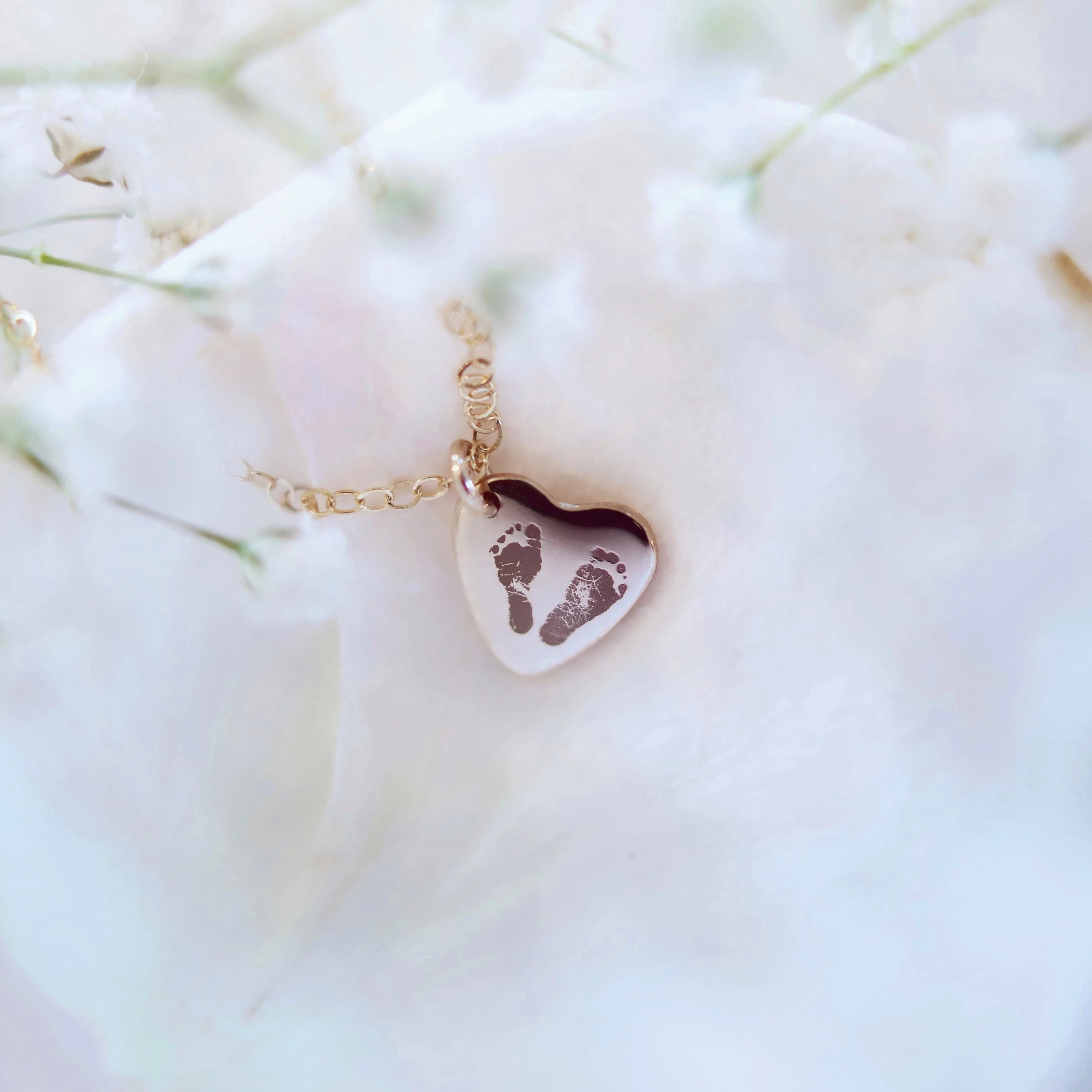 Footprint Heart Engraved