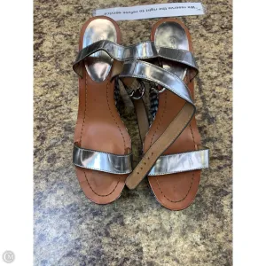 Old School Lightweight EVA Midsole Sandals Designer By Coach In Blue & Silver, Size: 10