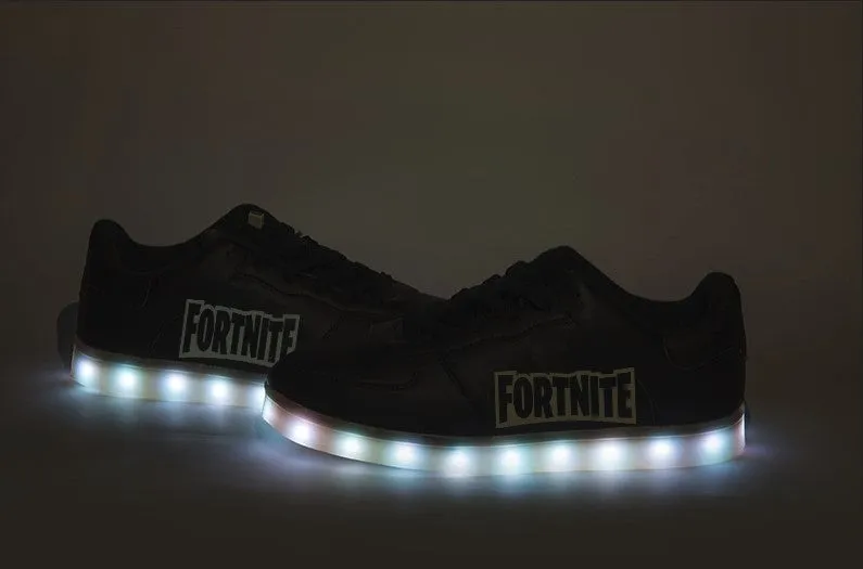 Fortnite Light Up Shoes Low Top Sneakers Light Up Shoes Flashing LED Luminous Shoes Fortnite Gits