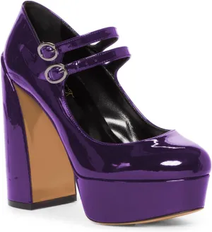 FOWT Gothic Lolita Platform Mary Janes Shoes for Women Two Ankle Buckles Pumps Strappy Round Toe High Heels Patent Leather Lolita Dress School Uniform Cosplay Shoes for Girls Size 4-16 US