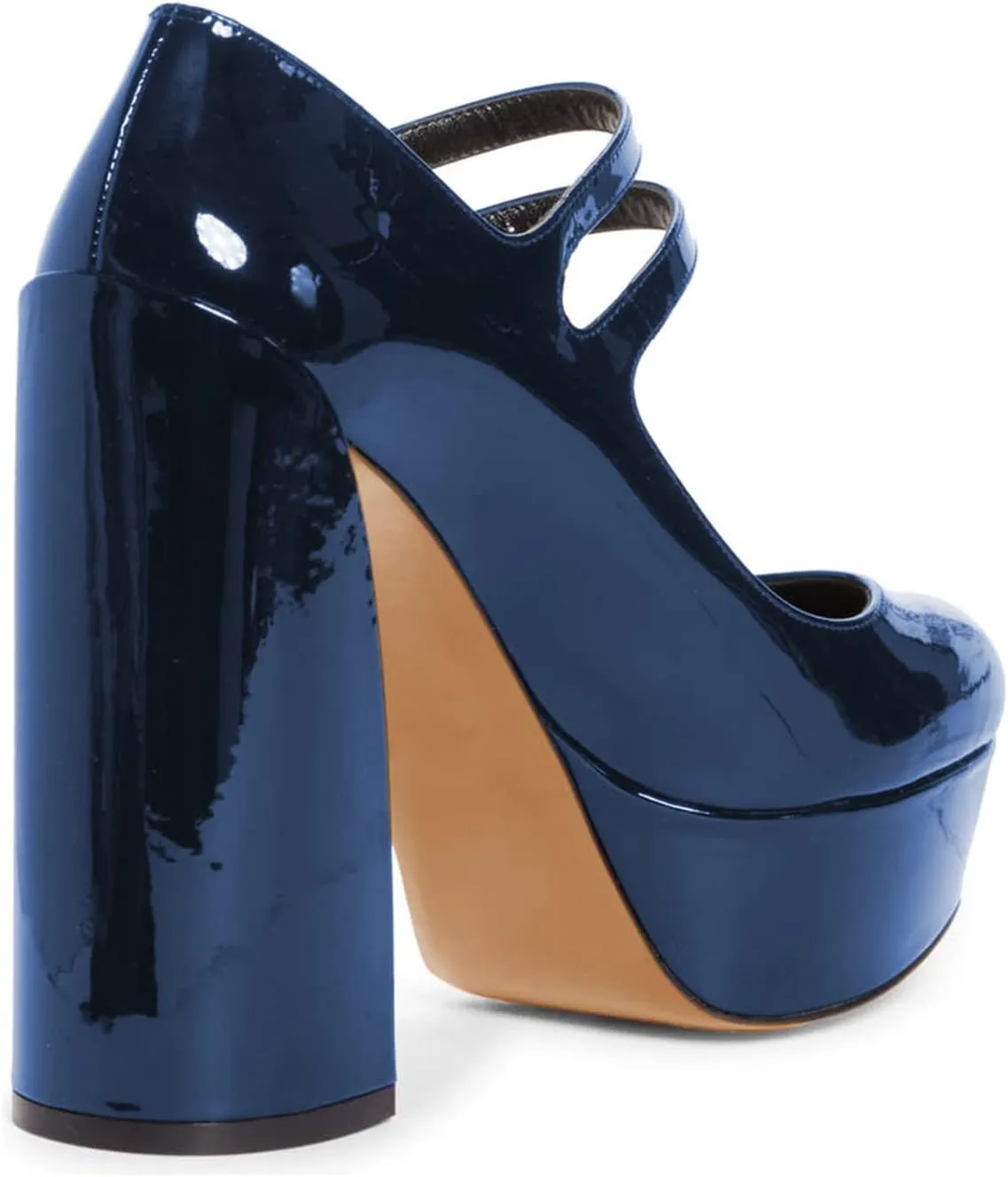 FOWT Gothic Lolita Platform Mary Janes Shoes for Women Two Ankle Buckles Pumps Strappy Round Toe High Heels Patent Leather Lolita Dress School Uniform Cosplay Shoes for Girls Size 4-16 US