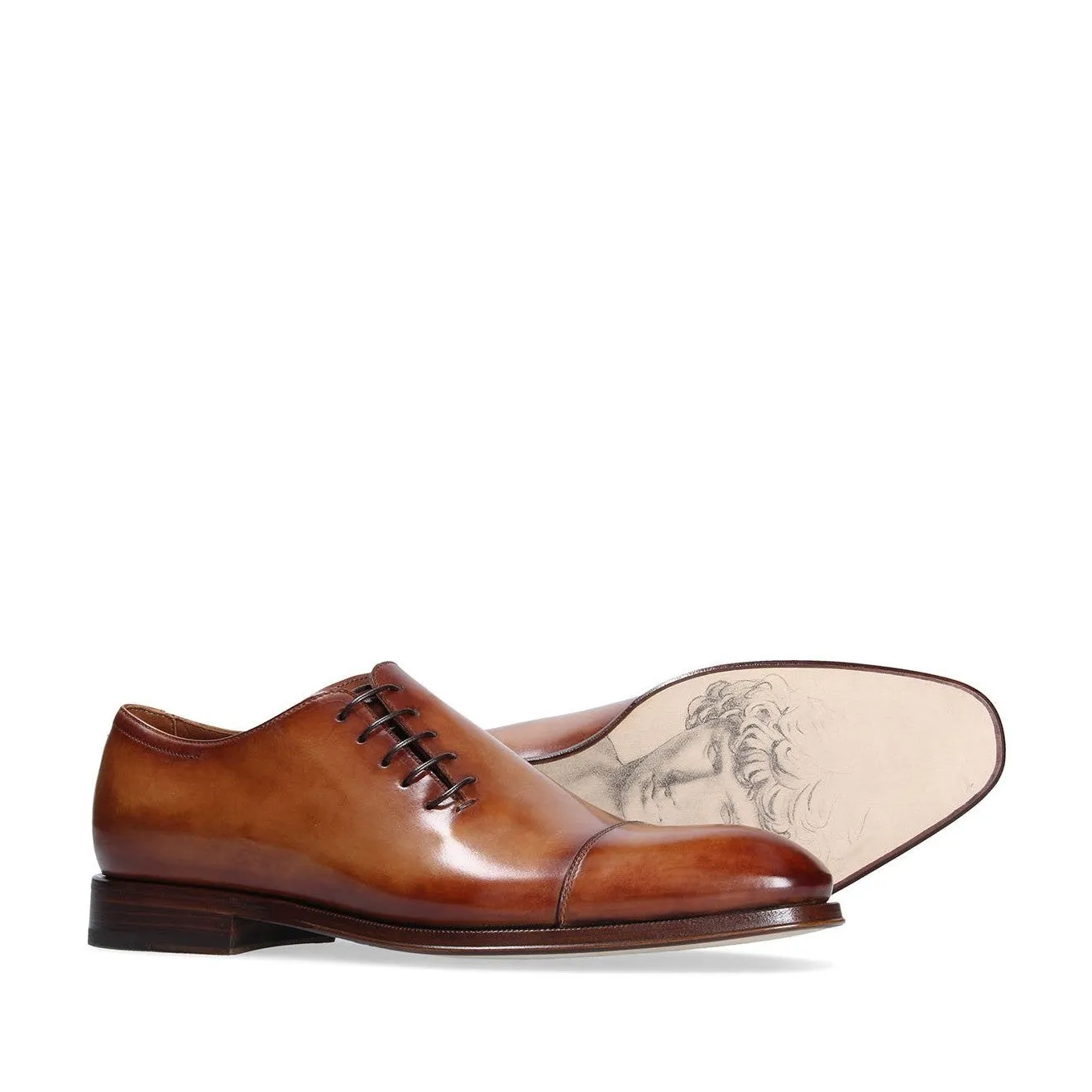 Franceschetti Apollo /Antinoo Men's Shoes Hand-Painted Art Sole Leather Oxfords (FCCT1069)