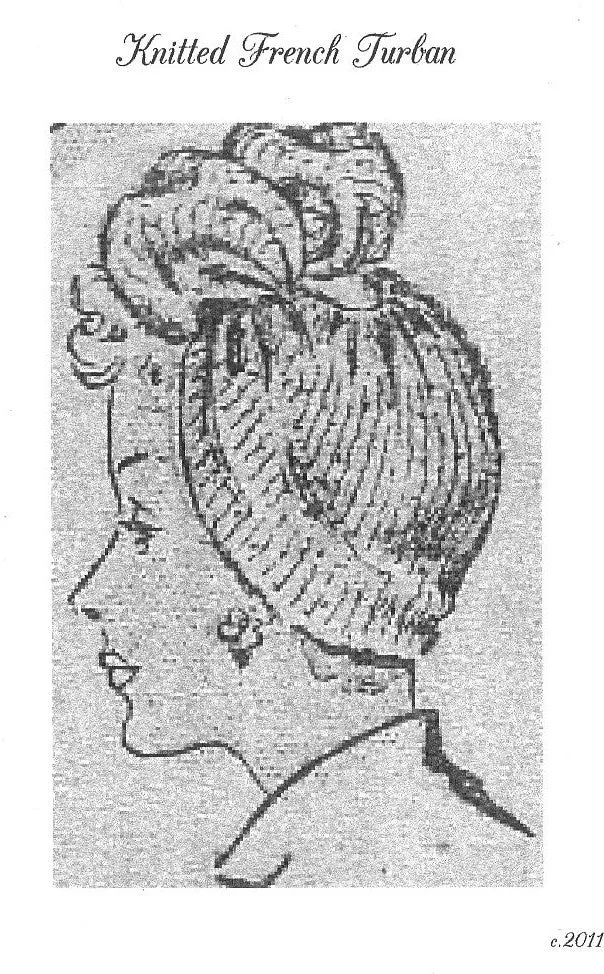 French Wrap Turban PDF Knitting Pattern, Vintage, Instant Download