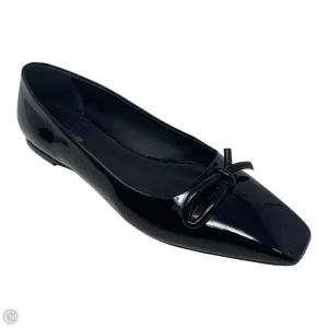 Annie Patent Flats Shoes Luxury Designer By Ferragamo In Black, Size: 8.5 Gym Quick