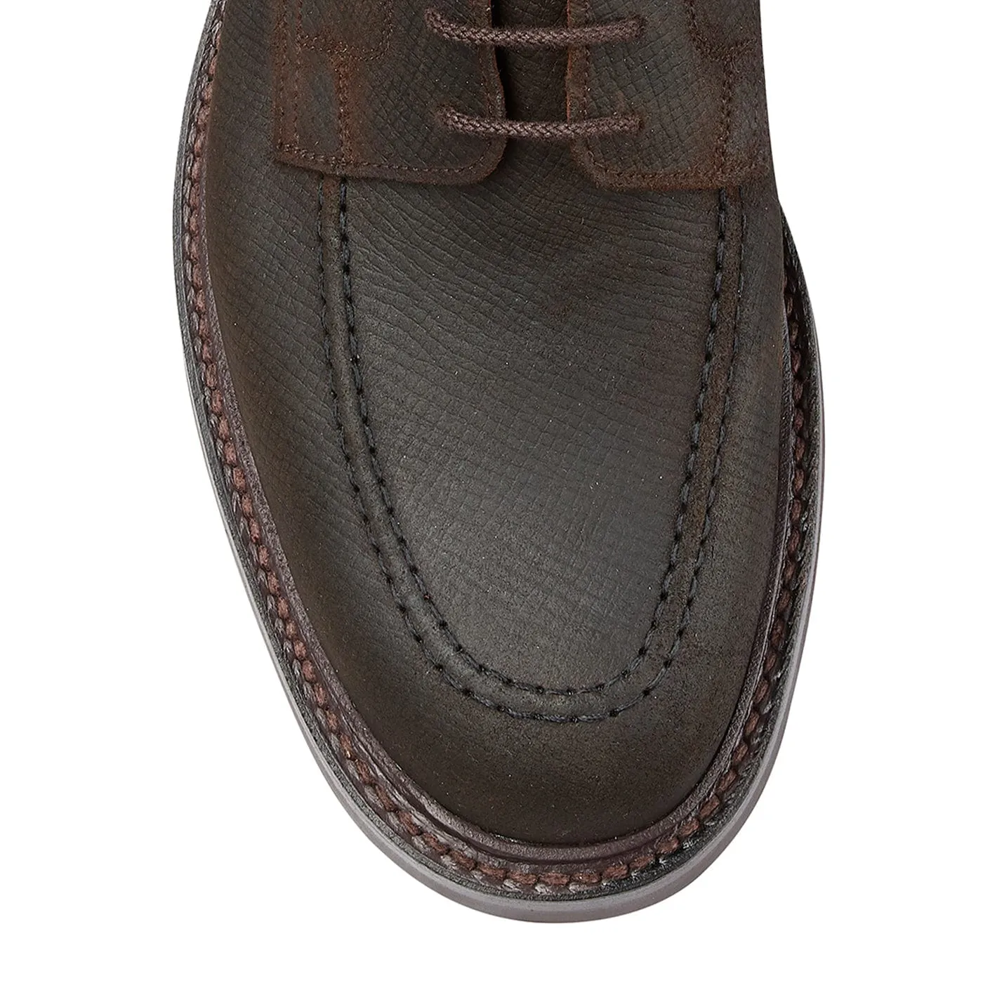 Galway 3 Dark Brown Hatch Grain Rough-Out Suede Daily Function