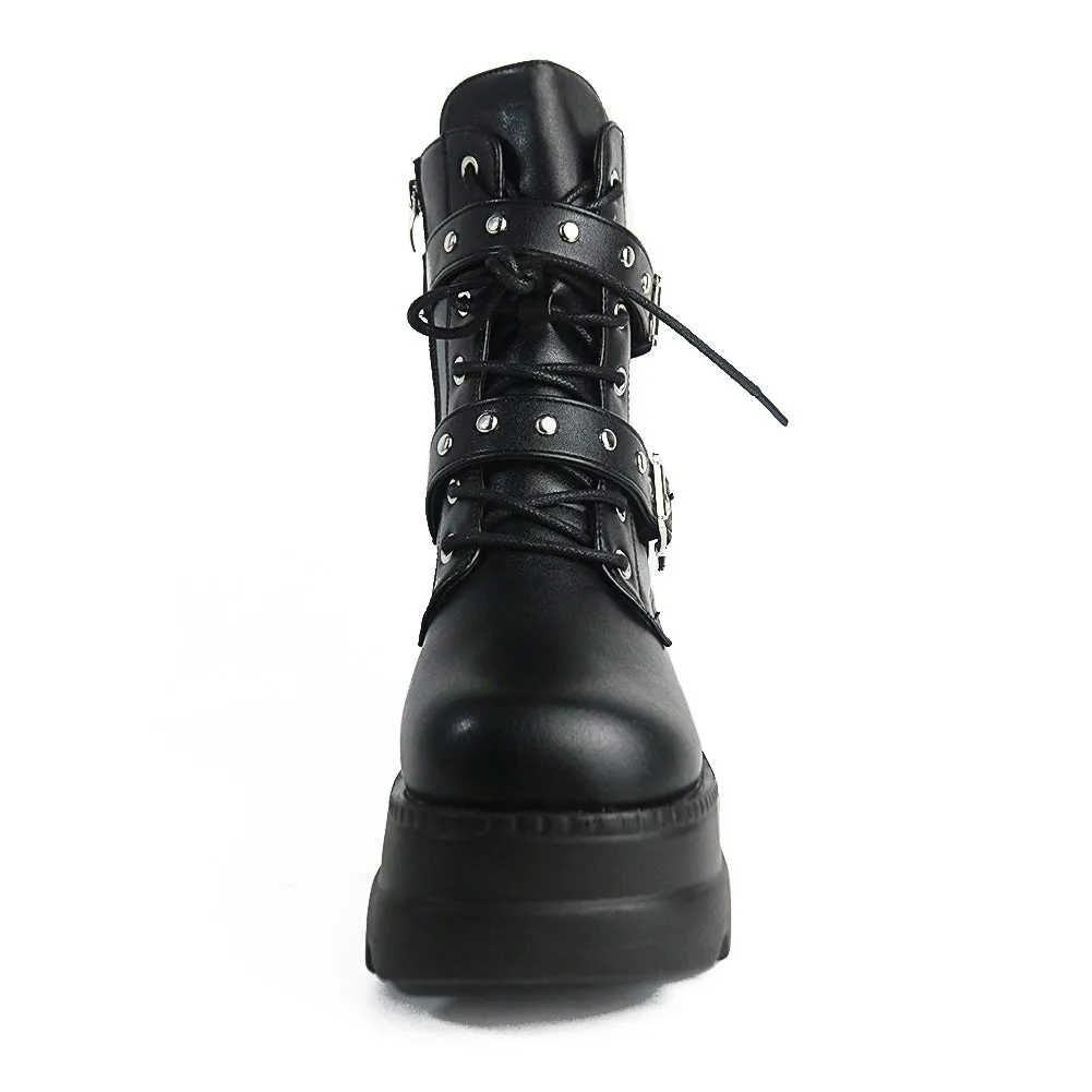 Funki Buys | Boots | Women's Punk Platform Ankle Wedge Boots