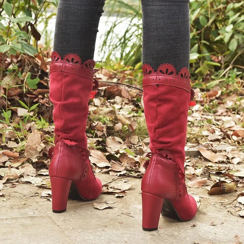Funki Buys | Boots | Women's Steampunk Lace Top Granny Boot
